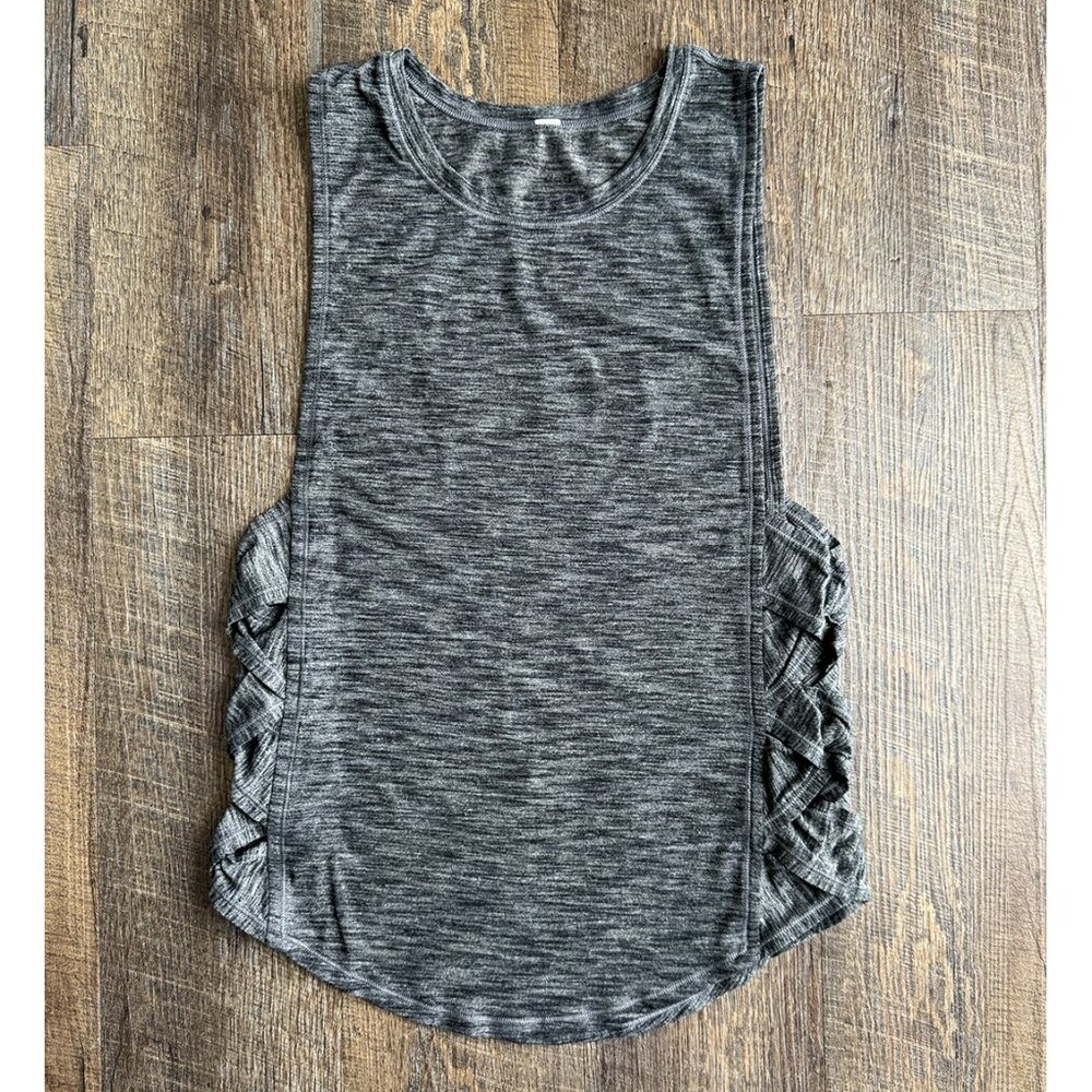 Lululemon Var-City Workout Tank - Heathered Black - Size 4